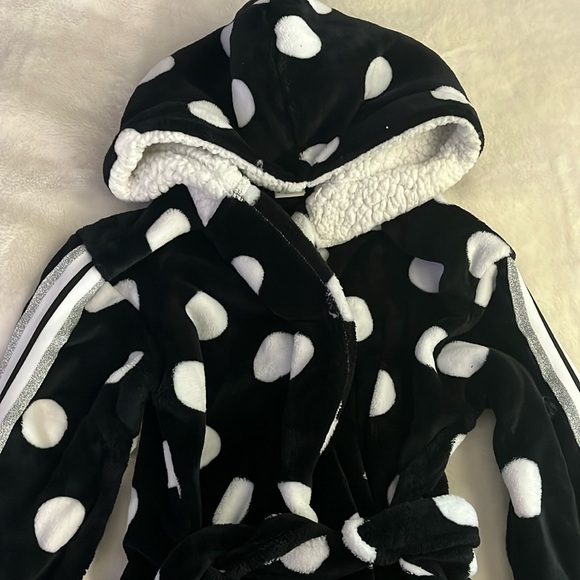 PINK Victoria's Secret Black and White Polka Dot Robe - Picture 2 of 5